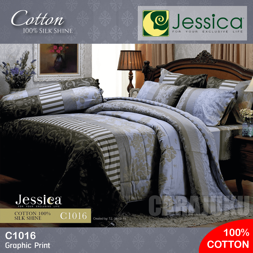 JESSICA ชุดผ้าปูที่นอน Cotton 100% พิมพ์ลาย Graphic C1016