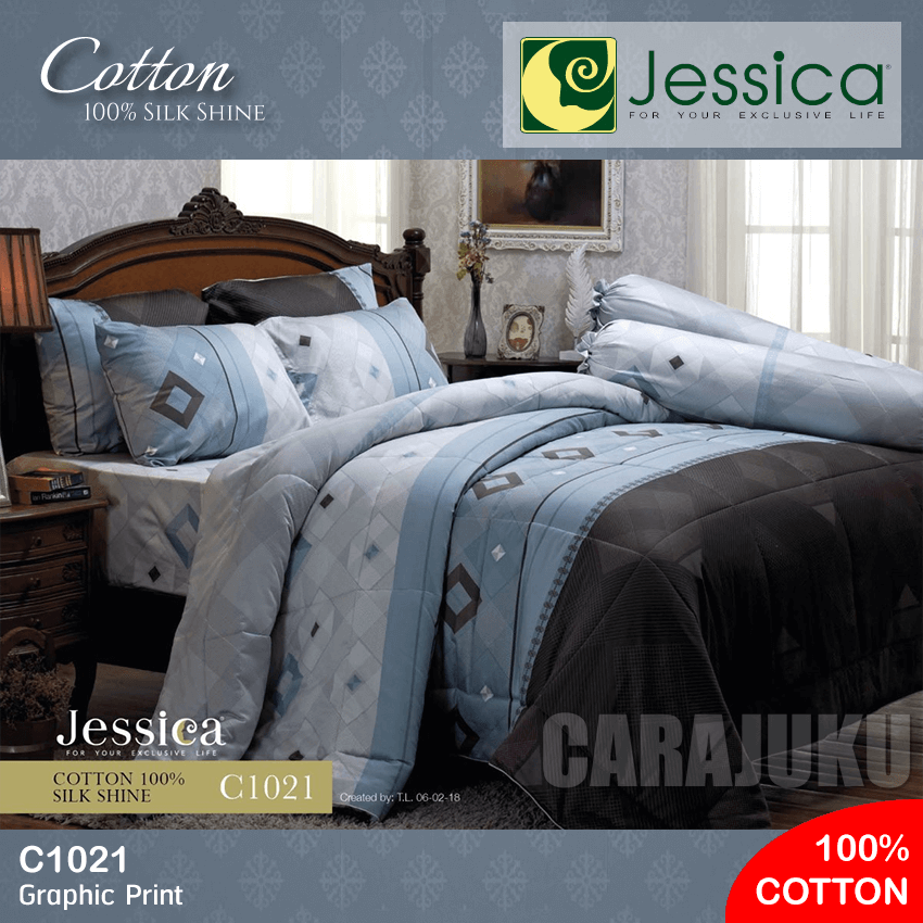 JESSICA ชุดผ้าปูที่นอน Cotton 100% พิมพ์ลาย Graphic C1021