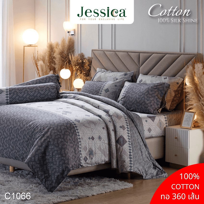 JESSICA ชุดผ้าปูที่นอน Cotton 100% พิมพ์ลาย Graphic C1066