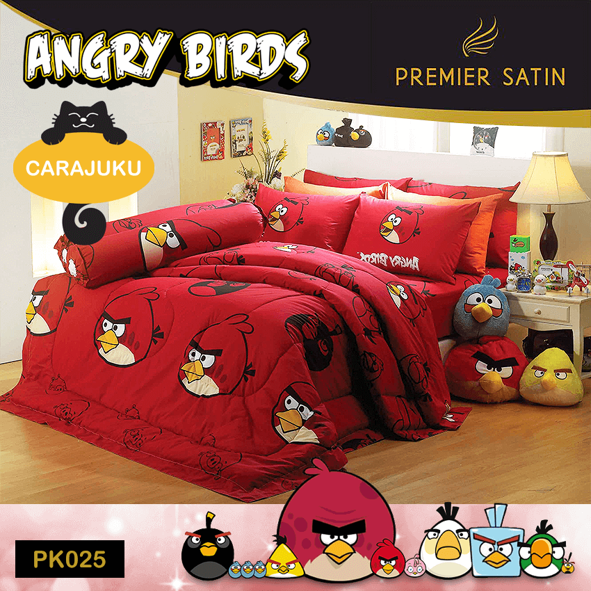 PREMIER SATIN ชุดผ้าปูที่นอน แองกี้เบิร์ด Angry Birds PK025