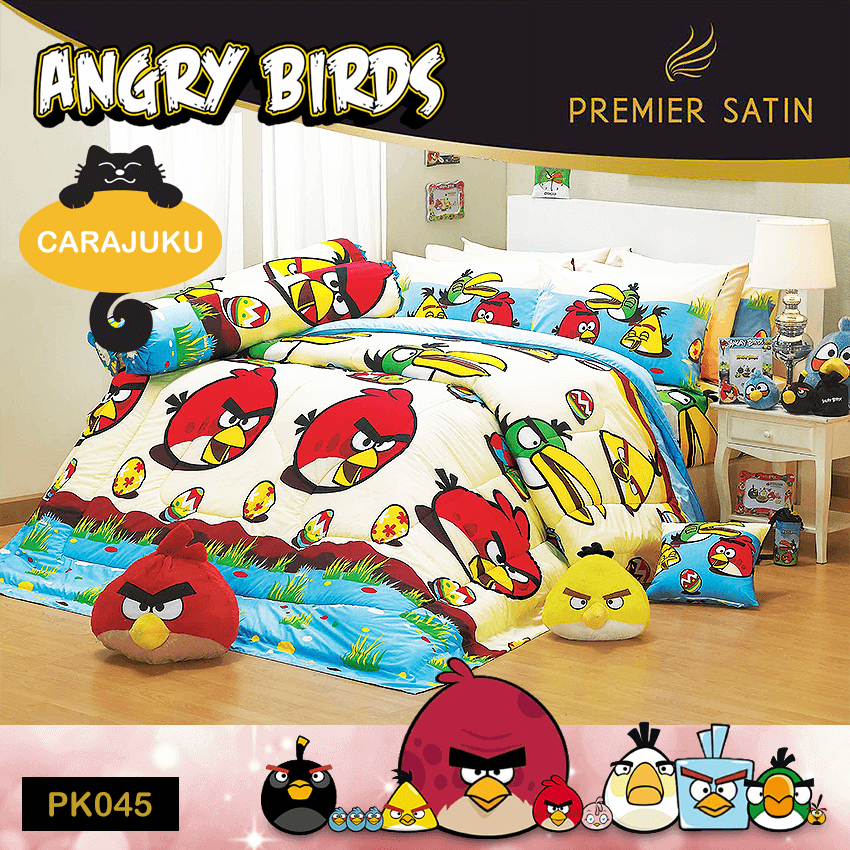 PREMIER SATIN ชุดผ้าปูที่นอน แองกี้เบิร์ด Angry Birds PK045