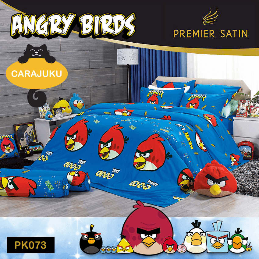PREMIER SATIN ชุดผ้าปูที่นอน แองกี้เบิร์ด Angry Birds PK073