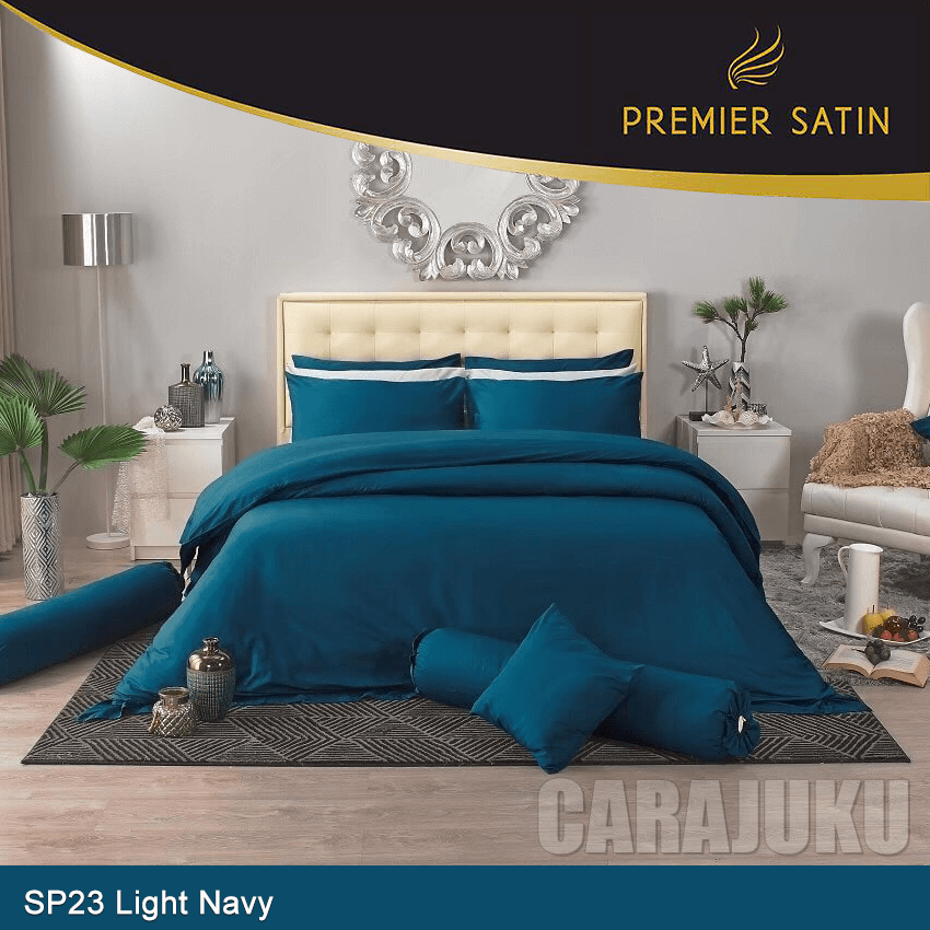 PREMIER SATIN ชุดผ้าปูที่นอน สีน้ำเงิน Light Navy SP23