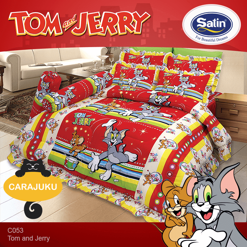 SATIN ชุดผ้าปูที่นอน ทอมกับเจอรี่ Tom and Jerry C053