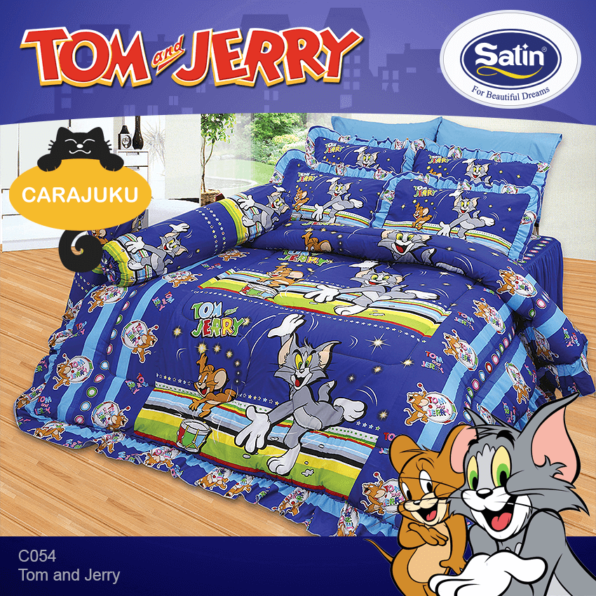 SATIN ชุดผ้าปูที่นอน ทอมกับเจอรี่ Tom and Jerry C054