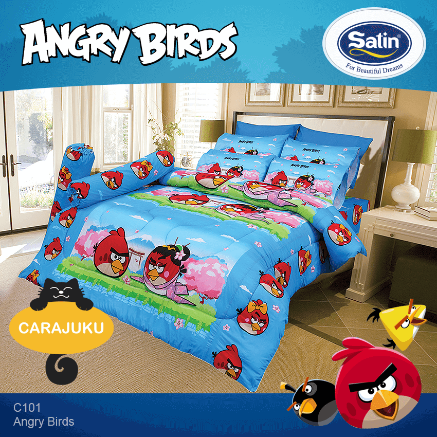 SATIN ชุดผ้าปูที่นอน แองกี้เบิร์ด Angry Birds C101