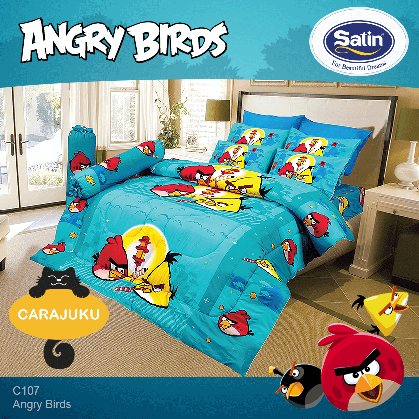 SATIN ชุดผ้าปูที่นอน แองกี้เบิร์ด Angry Birds C107