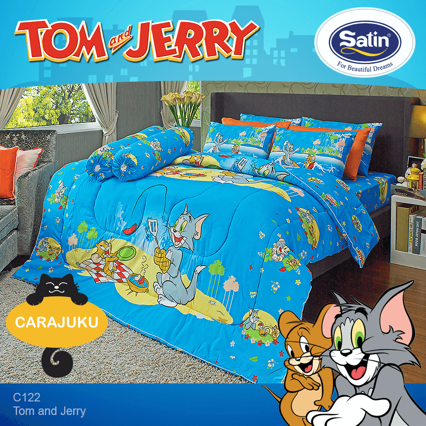 SATIN ชุดผ้าปูที่นอน ทอมกับเจอรี่ Tom and Jerry C122