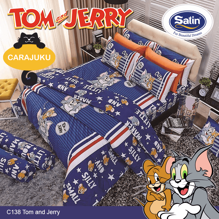 SATIN ชุดผ้าปูที่นอน ทอมกับเจอร์รี่ Tom and Jerry C138