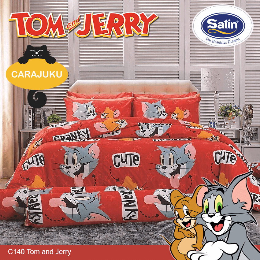 SATIN ชุดผ้าปูที่นอน ทอมกับเจอร์รี่ Tom and Jerry C140