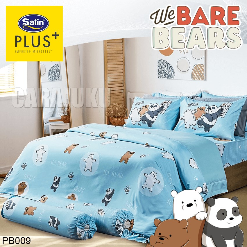 SATIN PLUS ชุดผ้าปูที่นอน สามหมีจอมป่วน We Bare Bears PB009
