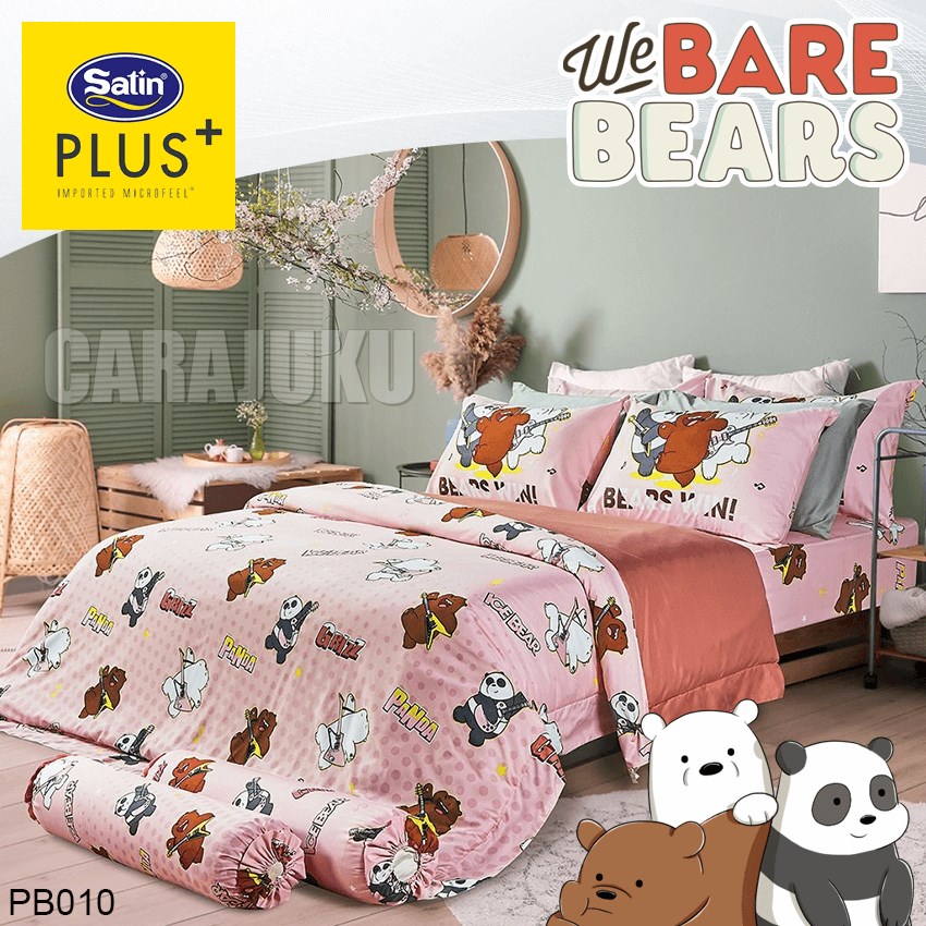 SATIN PLUS ชุดผ้าปูที่นอน สามหมีจอมป่วน We Bare Bears PB010