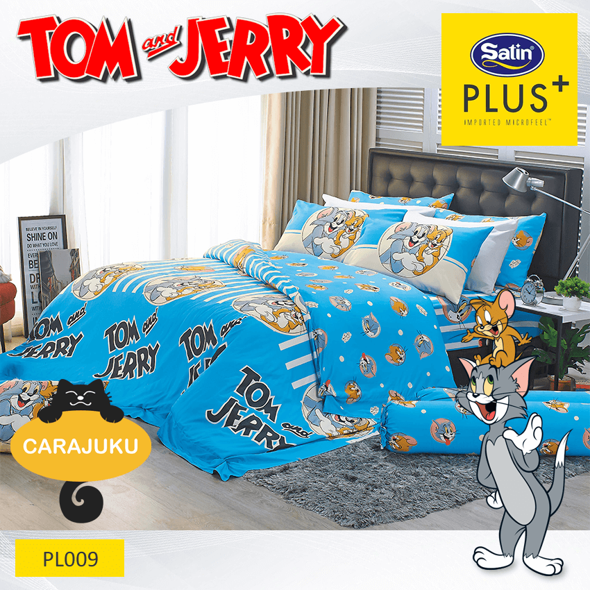 SATIN PLUS ชุดผ้าปูที่นอน ทอมกับเจอร์รี่ Tom and Jerry PL009