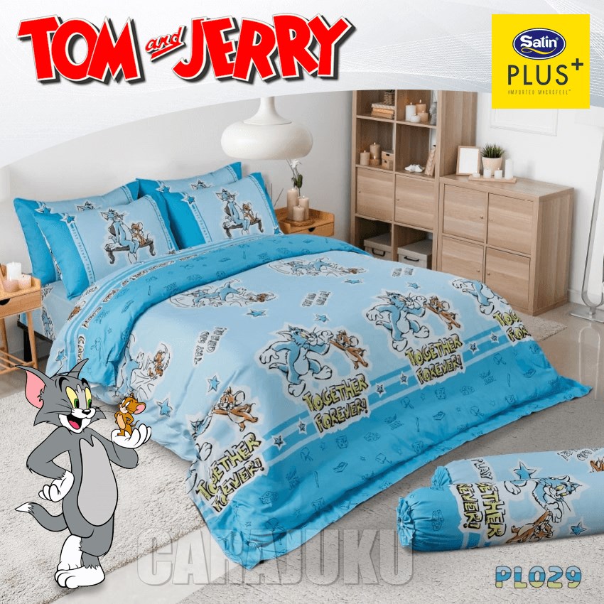 SATIN PLUS ชุดผ้าปูที่นอน ทอมกับเจอร์รี่ Tom and Jerry PL029