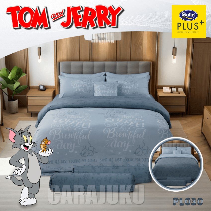 SATIN PLUS ชุดผ้าปูที่นอน ทอมกับเจอร์รี่ Tom and Jerry PL030