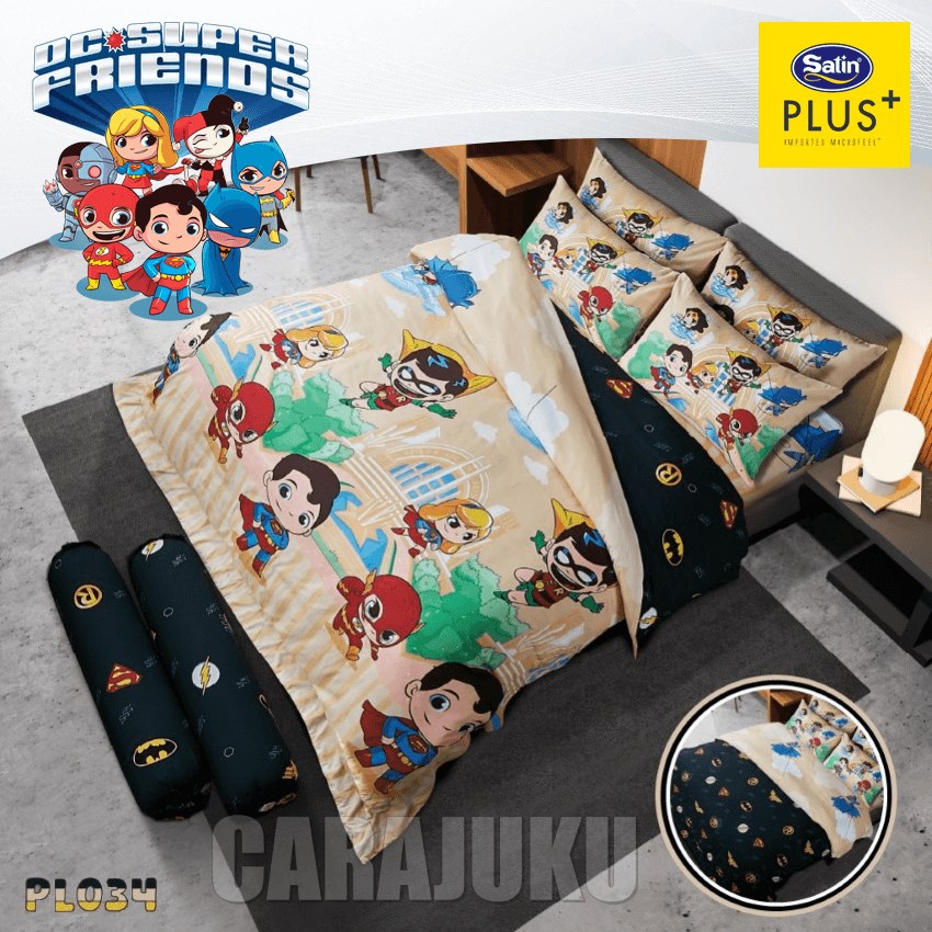 SATIN PLUS ชุดผ้าปูที่นอน รวมพลังฮีโร่ DC Super Friends PL034