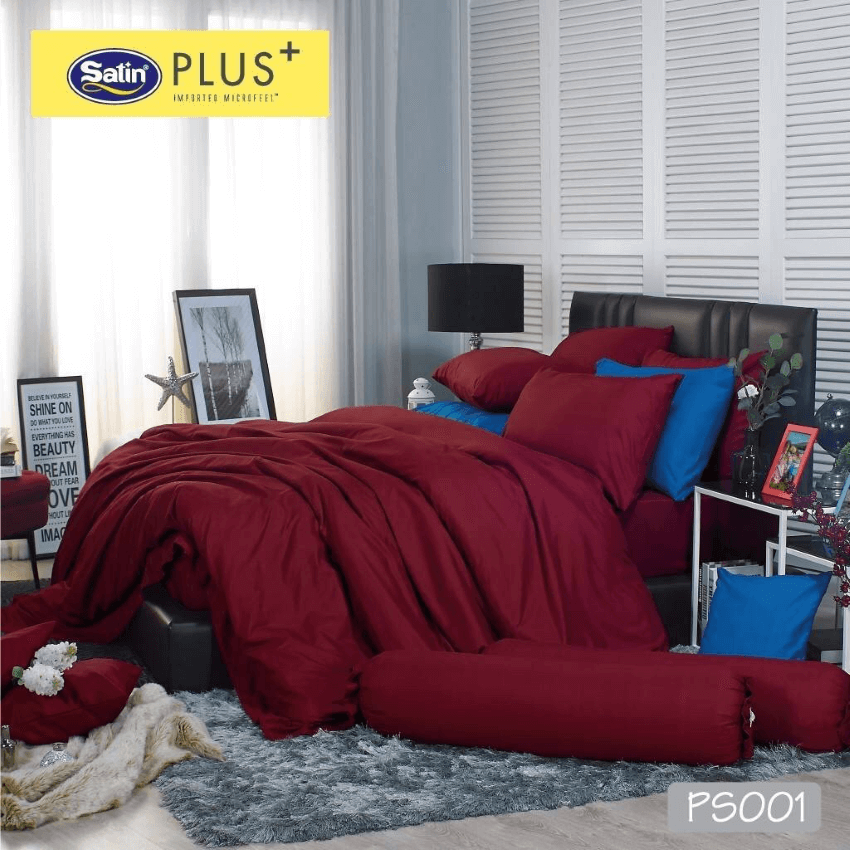 SATIN PLUS ชุดผ้าปูที่นอน สีแดง RED PS001