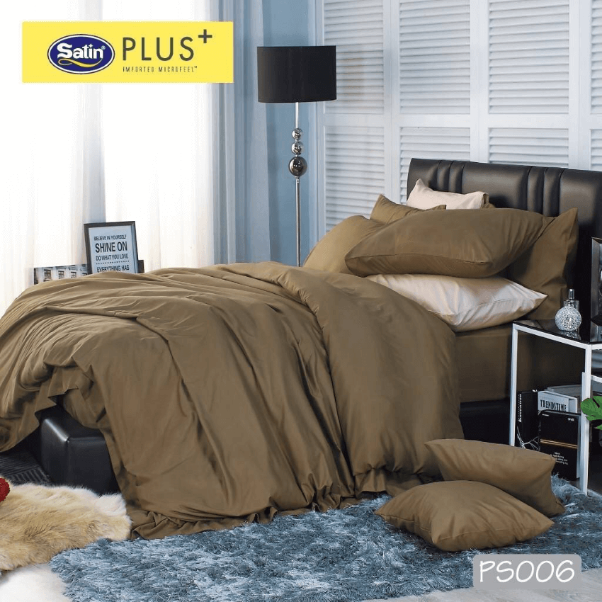 SATIN PLUS ชุดผ้าปูที่นอน สีน้ำตาล BROWN PS006
