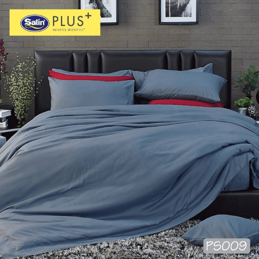 SATIN PLUS ชุดผ้าปูที่นอน สีเทา GRAY PS009