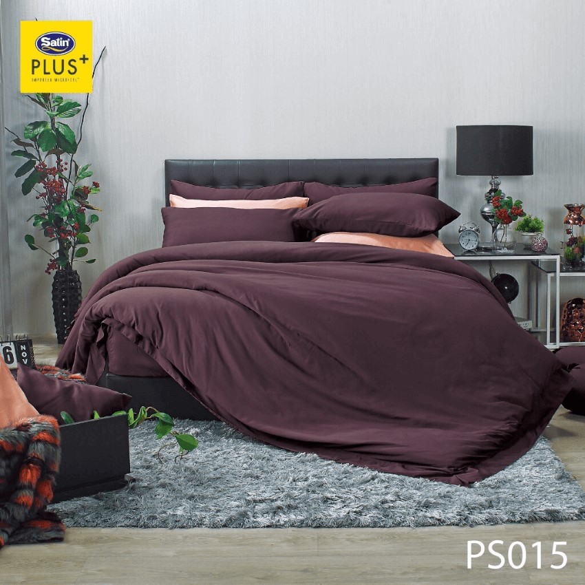 SATIN PLUS ชุดผ้าปูที่นอน สีม่วง PURPLE PS015