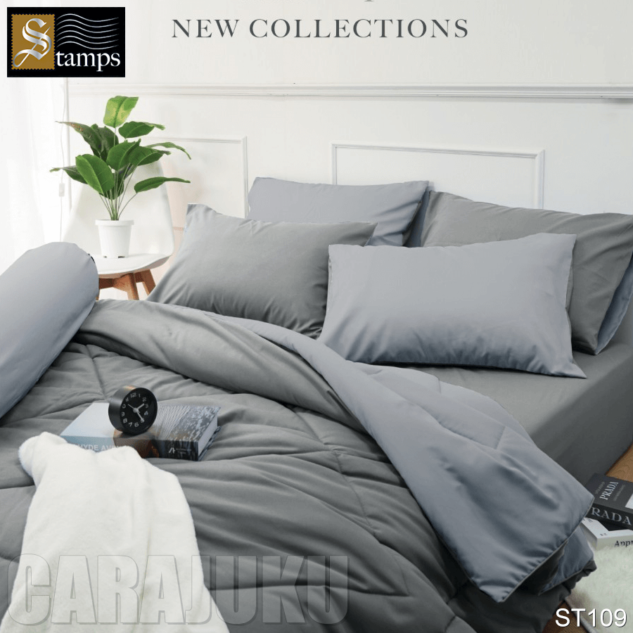 STAMPS ชุดผ้าปูที่นอน สีเทา ทูโทน Frost Gray ST109
