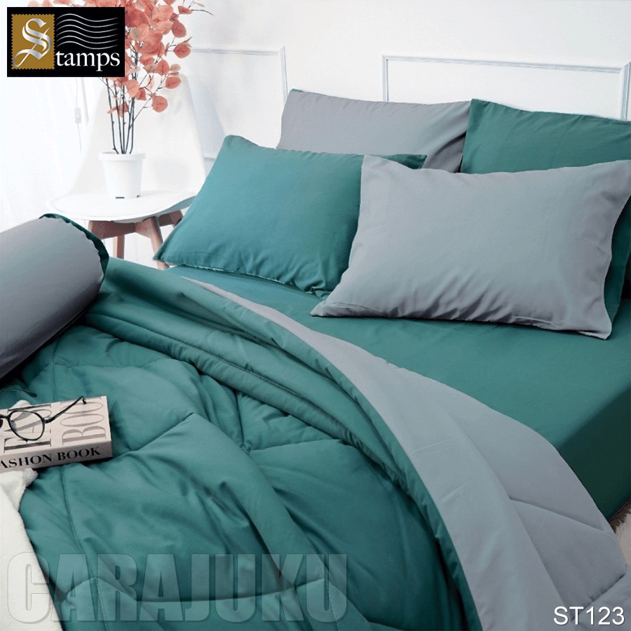 STAMPS ชุดผ้าปูที่นอน สีฟ้าเขียว ทูโทน Brittany Blue ST123