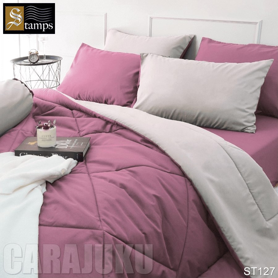 STAMPS ชุดผ้าปูที่นอน สีม่วง ทูโทน Nostalgia Rose ST127