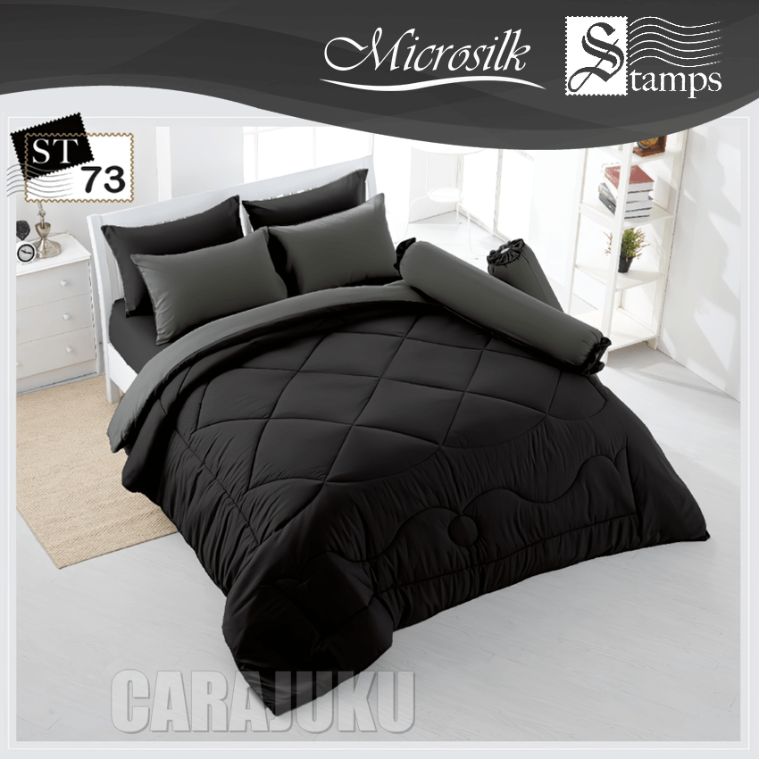 STAMPS ชุดผ้าปูที่นอน สีดำเทา Black Gray ST73
