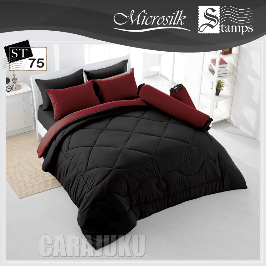STAMPS ชุดผ้าปูที่นอน สีดำแดง Black Red ST75