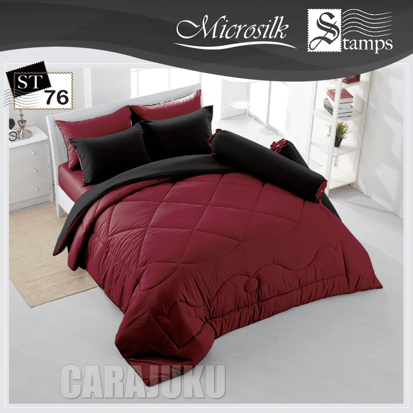 STAMPS ชุดผ้าปูที่นอน สีแดงดำ Red Black ST76