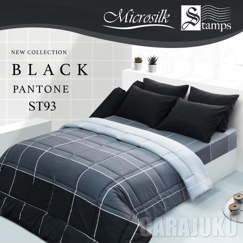 STAMPS ชุดผ้าปูที่นอน สีดำแพนโทน Black Pantone ST93