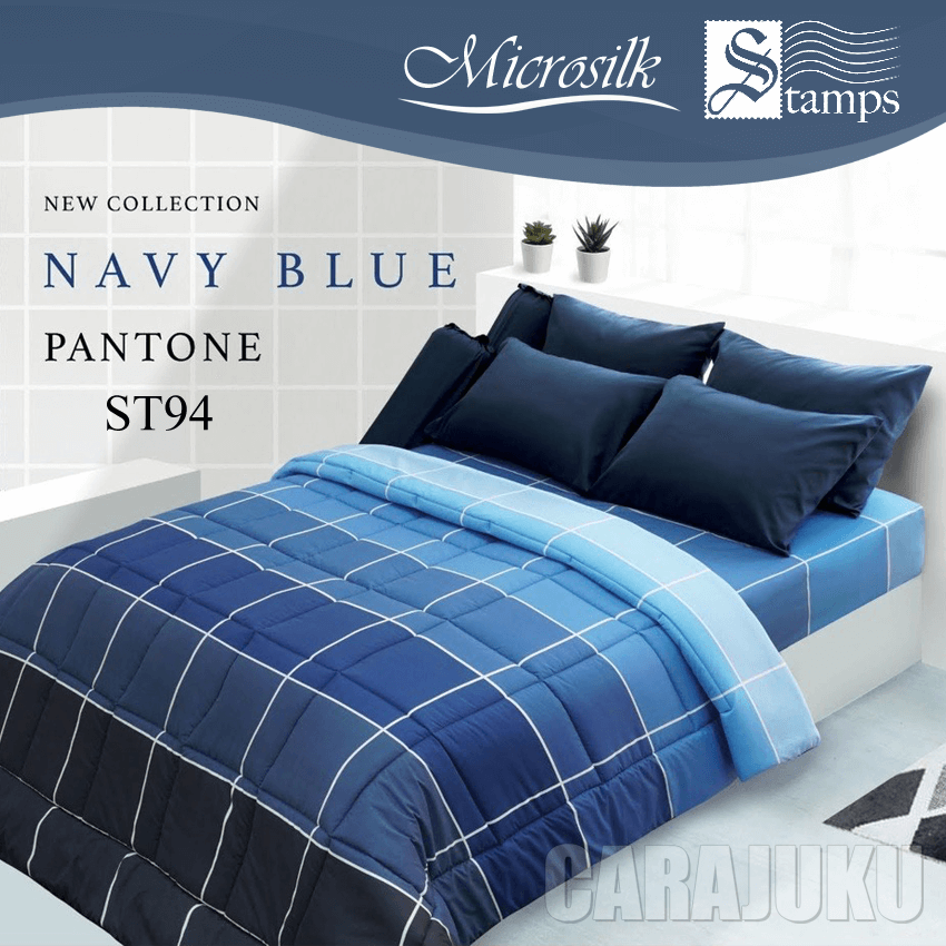 STAMPS ชุดผ้าปูที่นอน สีน้ำเงินกรมท่าแพนโทน Navy Blue Pantone ST94