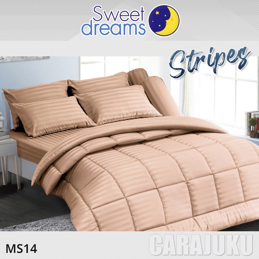 SWEET DREAMS ชุดผ้าปูที่นอน ลายริ้ว สีน้ำตาล Brown Stripe MS14