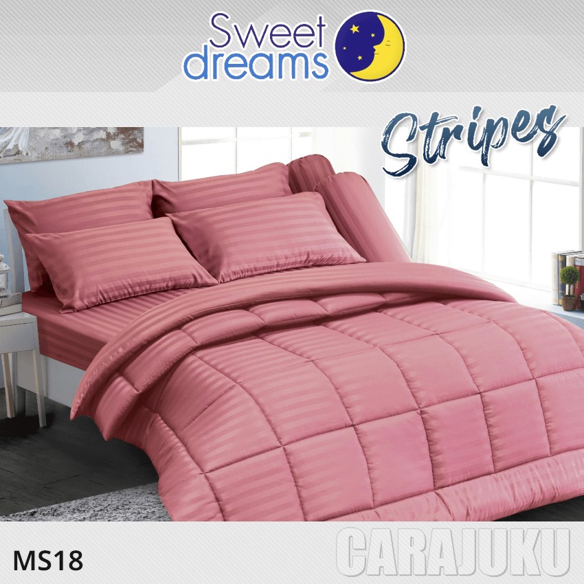 SWEET DREAMS ชุดผ้าปูที่นอน ลายริ้ว สีแดง Red Stripe MS18