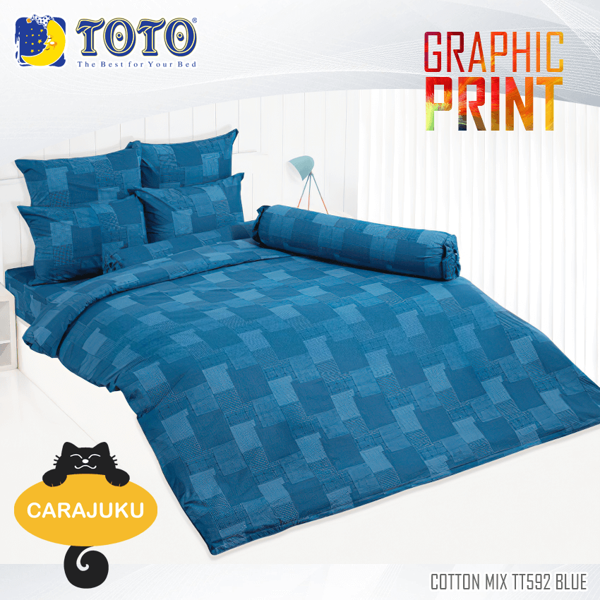 TOTO ชุดผ้าปูที่นอน ลายกราฟฟิก Graphic TT592 BLUE