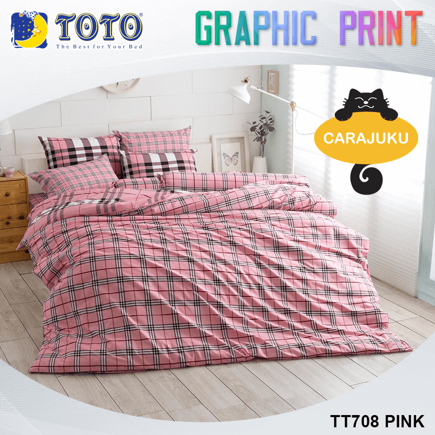 TOTO ชุดผ้าปูที่นอน ลายสก็อต Scottish Pattern TT708 PINK