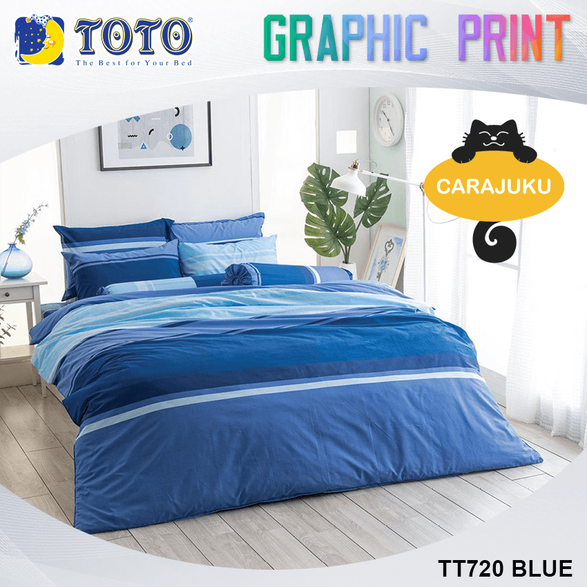 TOTO ชุดผ้าปูที่นอน ลายกราฟฟิก Graphic TT720 BLUE