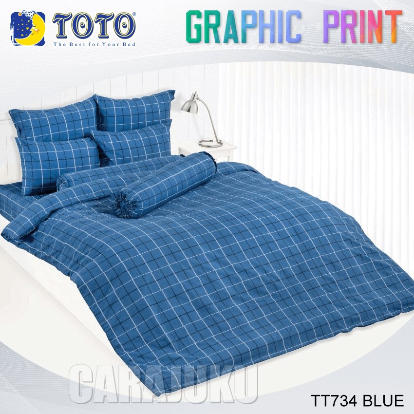 TOTO ชุดผ้าปูที่นอน ลายกราฟฟิก Graphic TT734 BLUE