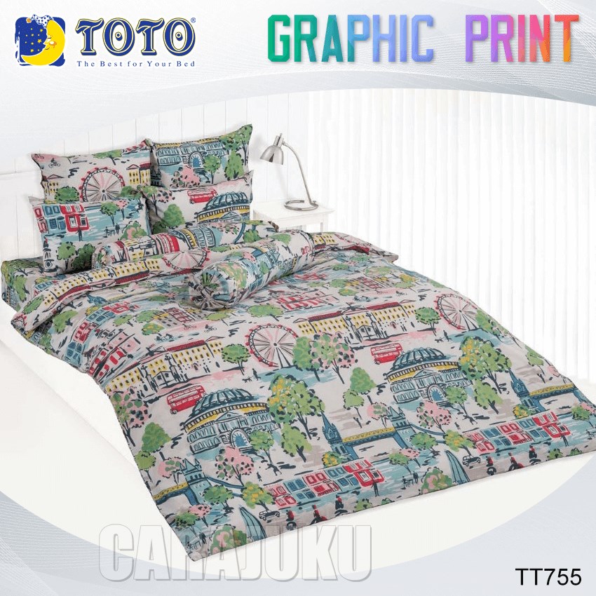 TOTO ชุดผ้าปูที่นอน ลายกราฟฟิก Graphic TT755