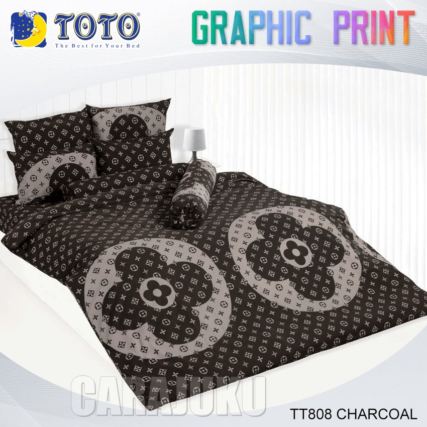 TOTO ชุดผ้าปูที่นอน ลายกราฟฟิก Graphic TT808 CHARCOAL
