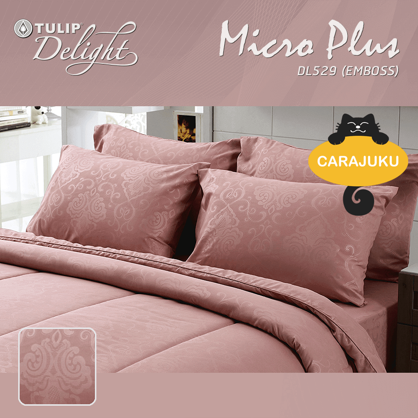 TULIP DELIGHT ชุดผ้าปูที่นอน อัดลาย สีชมพู PINK EMBOSS DL529