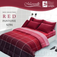 ชุดผ้าปูที่นอนสีแดงแพนโทนRed PantoneST91